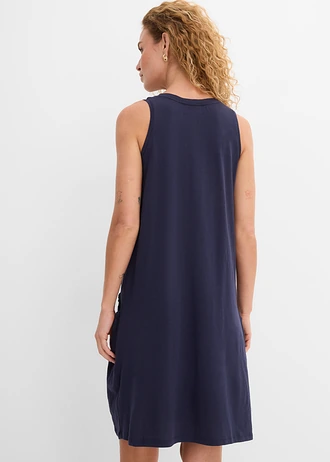 Jurk van katoen-jersey met zakken, Kleur: donkerblauw