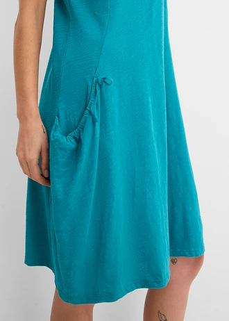 Jurk van katoen-jersey met zakken • kobaltturkoois • bonprix online shop