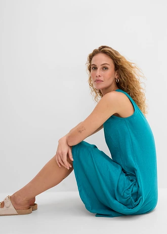 Jurk van katoen-jersey met zakken • kobaltturkoois • bonprix online shop