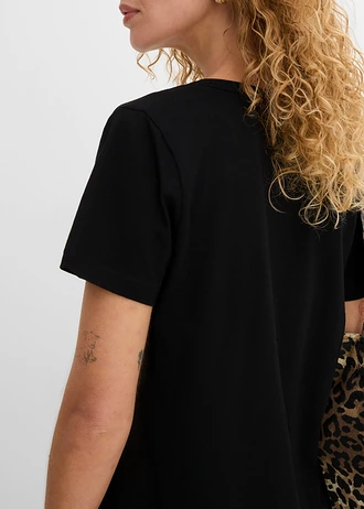 T-shirt à encolure originale • noir • Boutique bonprix