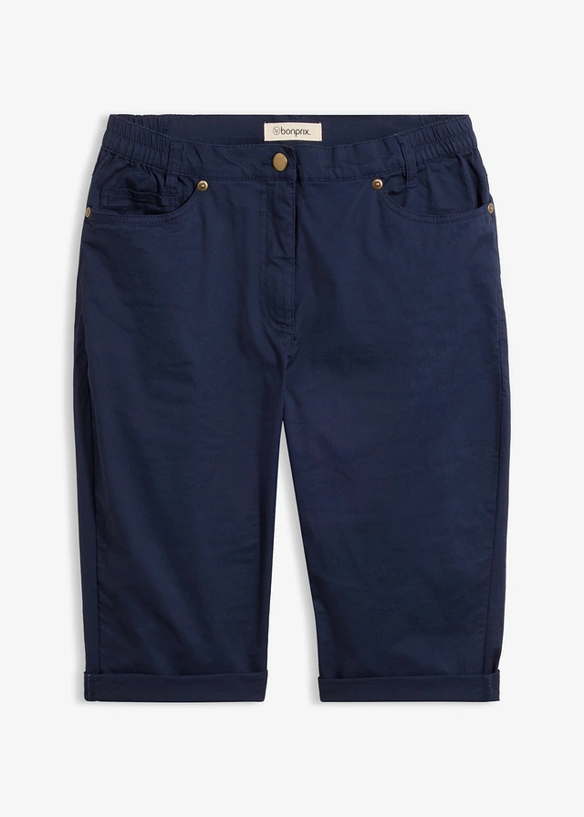 Bermuda coton avec taille confortable, Couleur: bleu foncé
