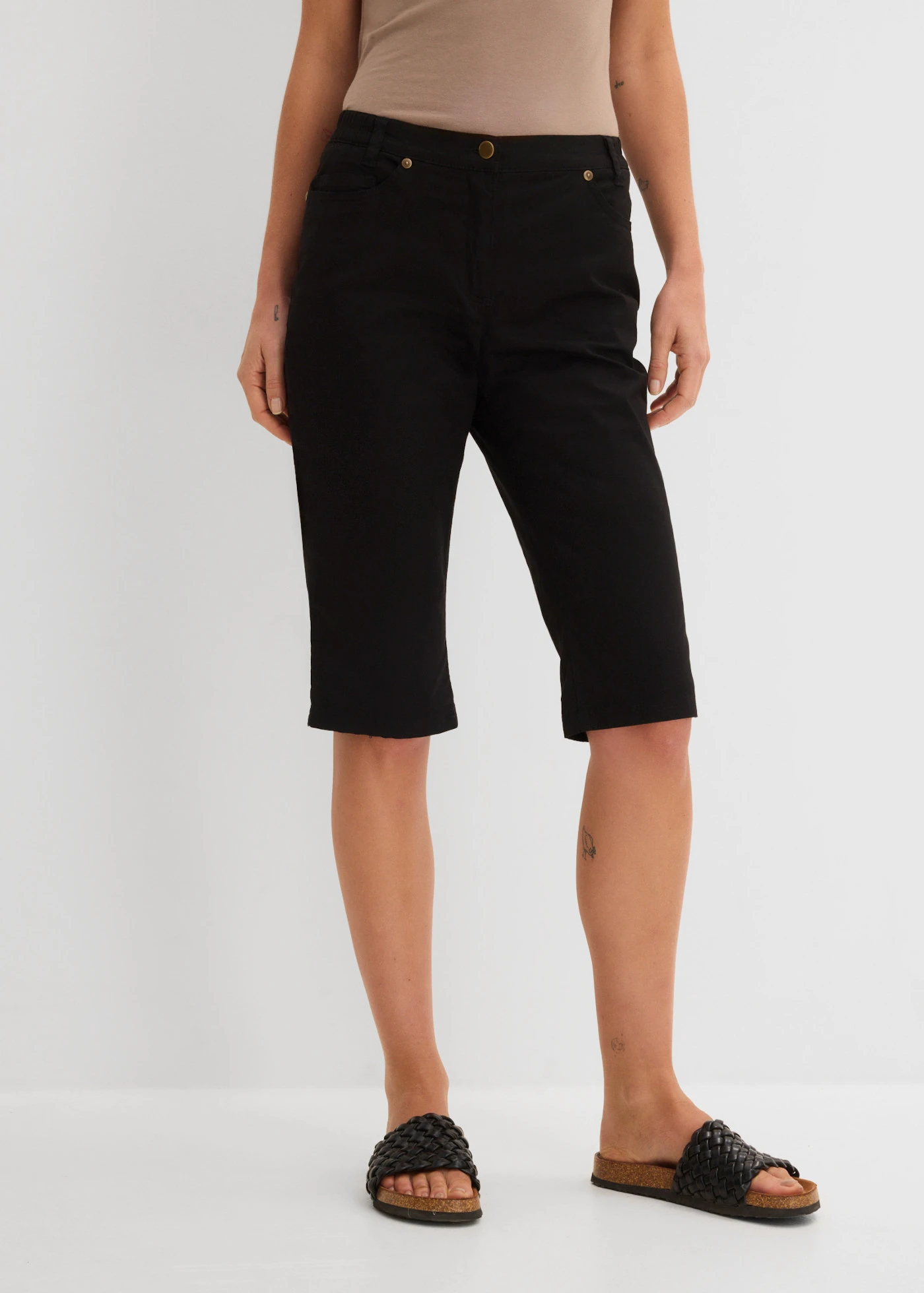 Katoenen bermuda met comfortband • zwart • bonprix online shop