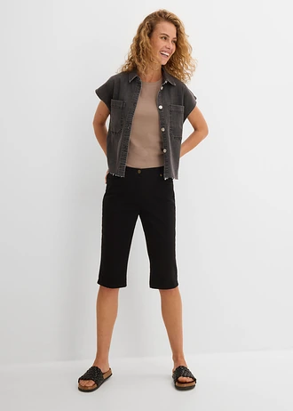 Katoenen bermuda met comfortband • zwart • bonprix online shop