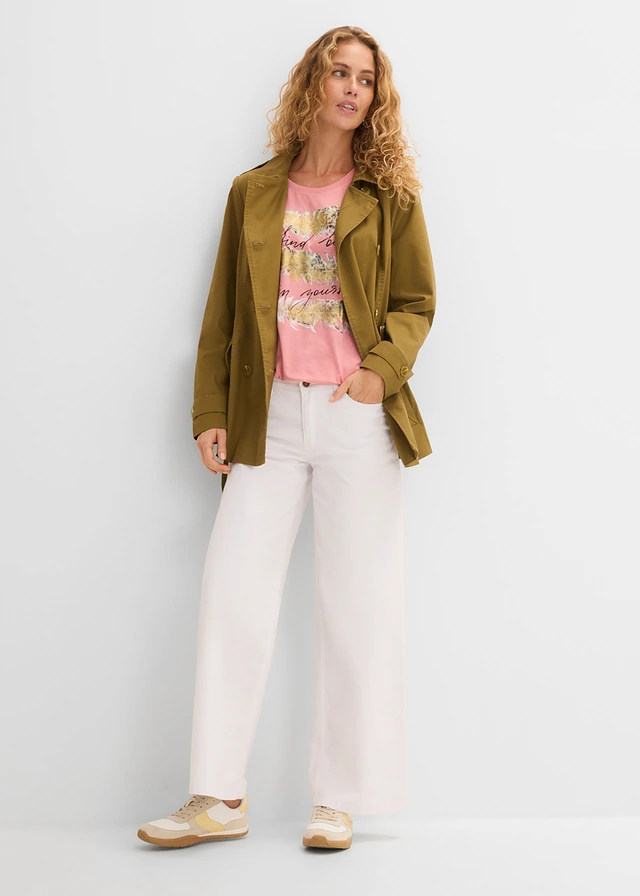 T-shirt à imprimé brillant vieux rose imprimé