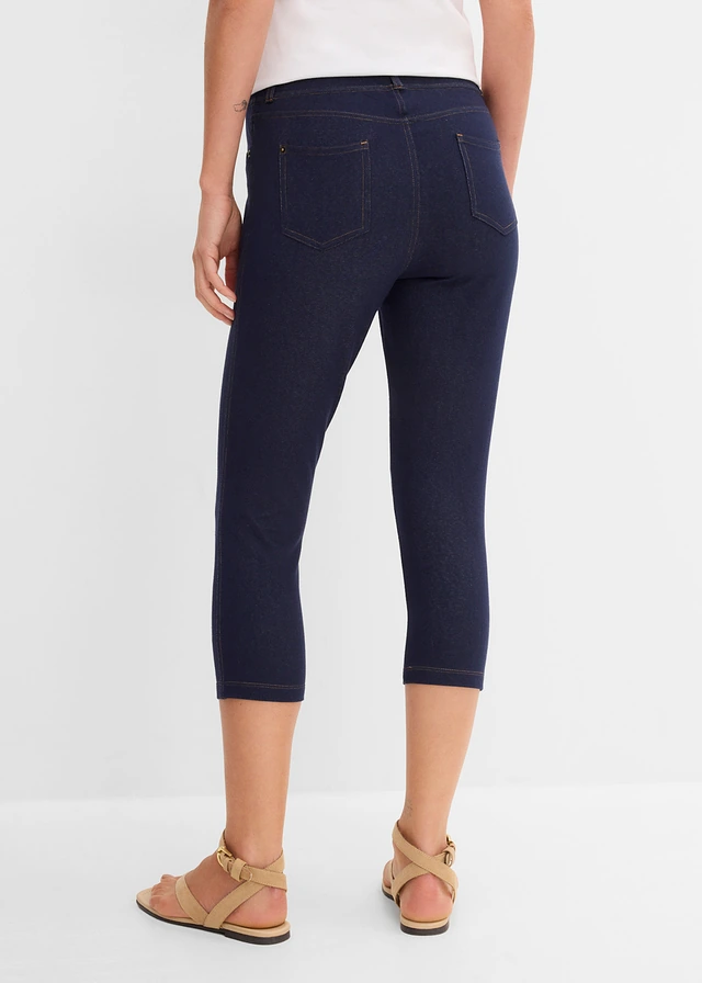 Legging corsaire imitation jean, Couleur: bleu
