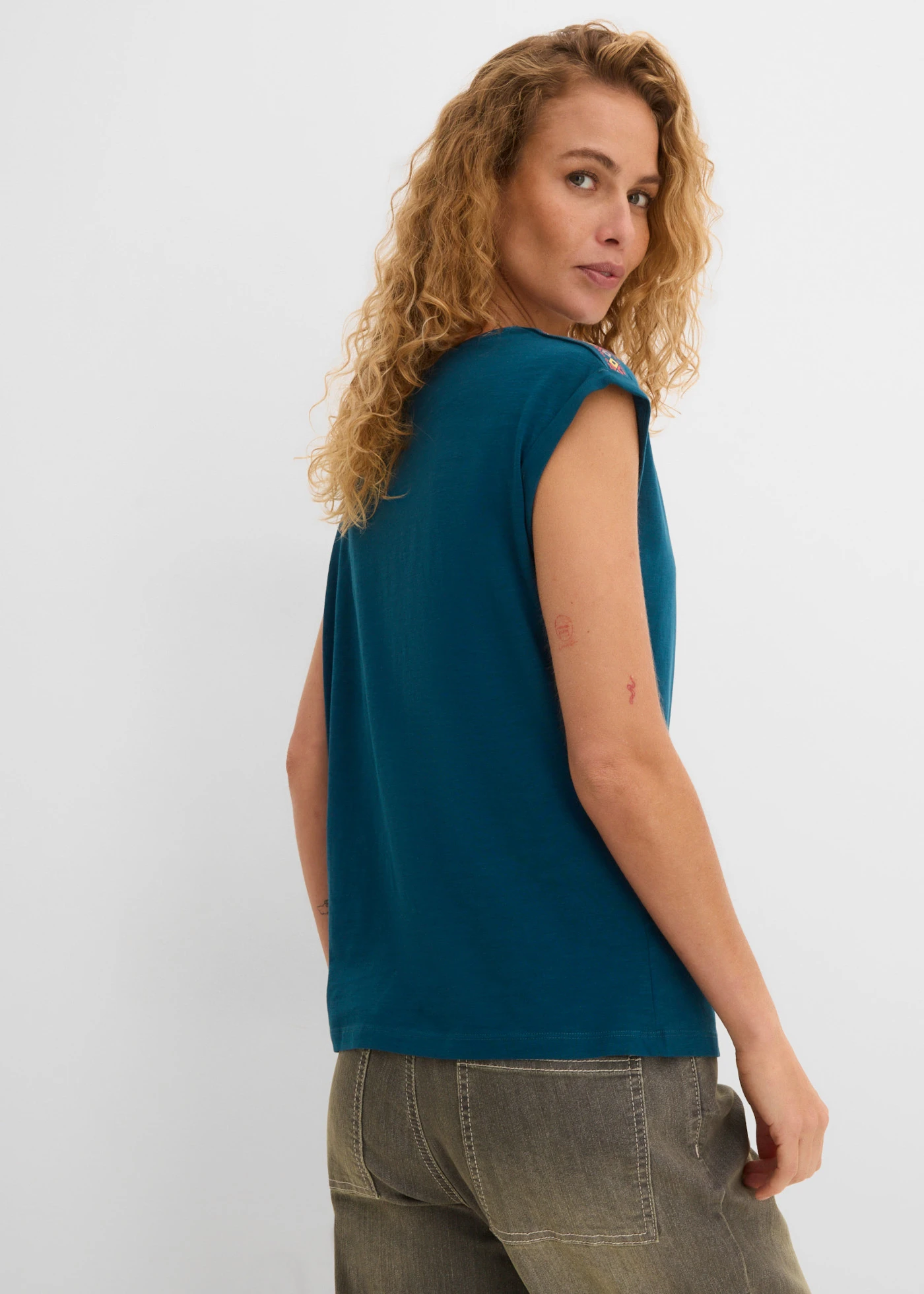 Tricou din bumbac organic 100% • albastru-petrol • magazin bonprix