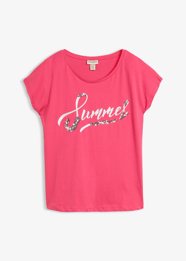 Shirt met pailletten • pinklady-zilver met print • bonprix online shop