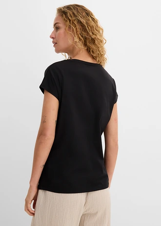 Shirt met pailletten • zwart/zilverkleur • bonprix online shop
