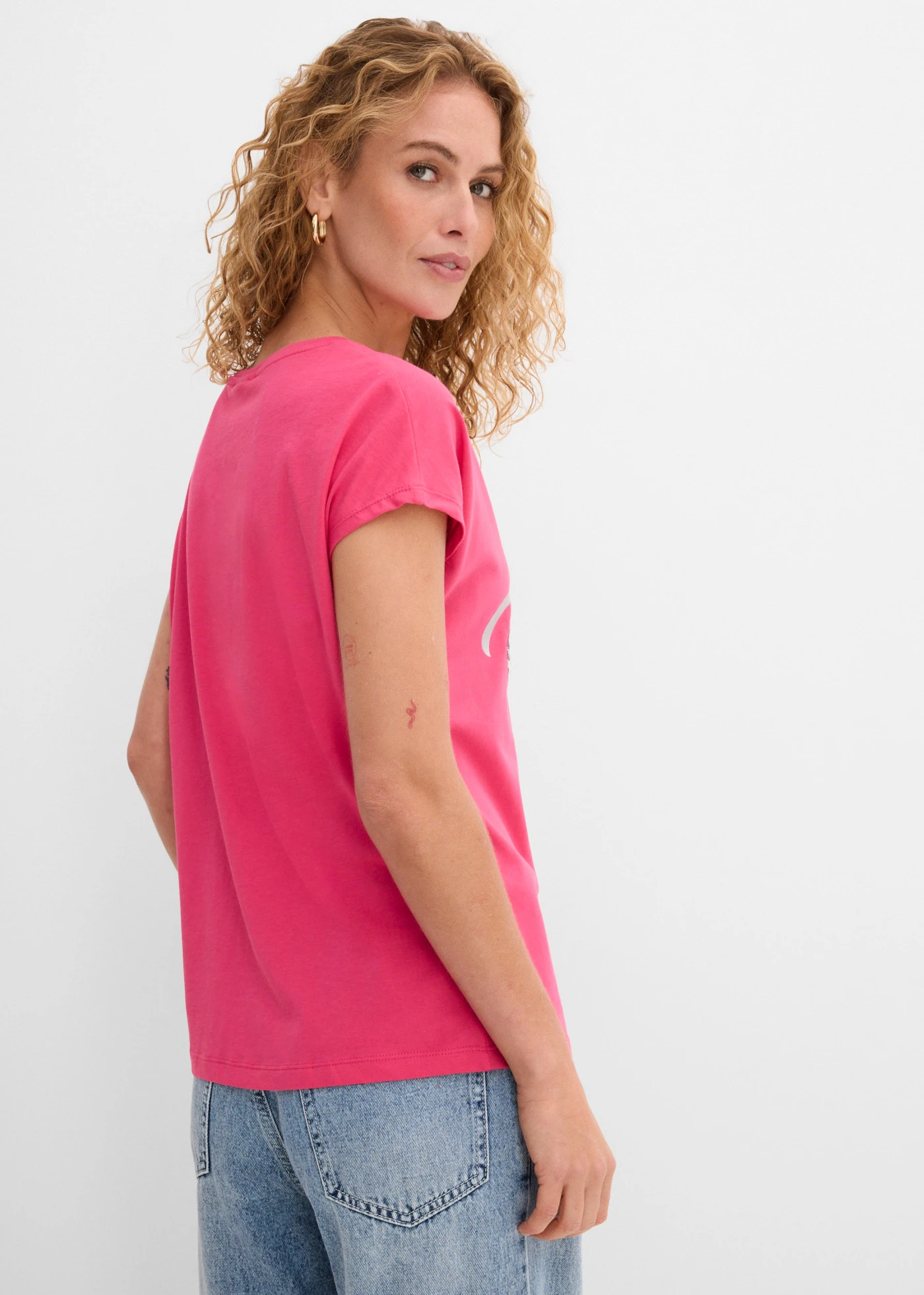 Shirt met pailletten • pinklady-zilver met print • bonprix online shop