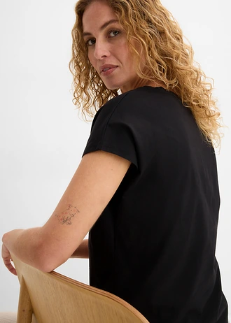 Shirt met pailletten • zwart/zilverkleur • bonprix online shop