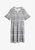 Rochie din tricot, din material fluid cu viscoză, culoare: alb-bleumarin cu imprimeu