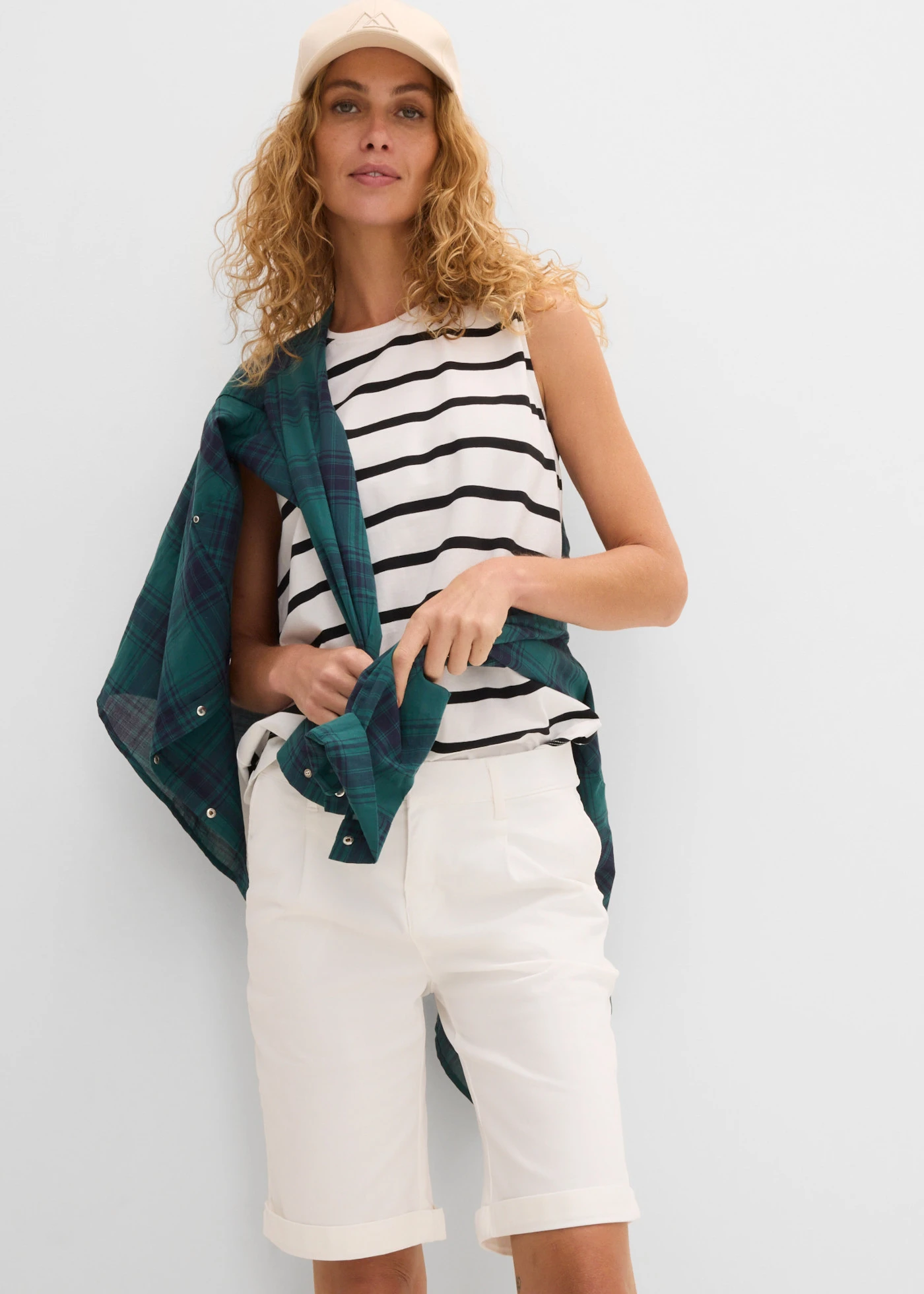 Bermuda extensible • blanc • Boutique bonprix