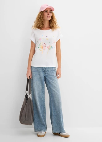 T-shirt met bloemenprint • wit gebloemd • bonprix online shop