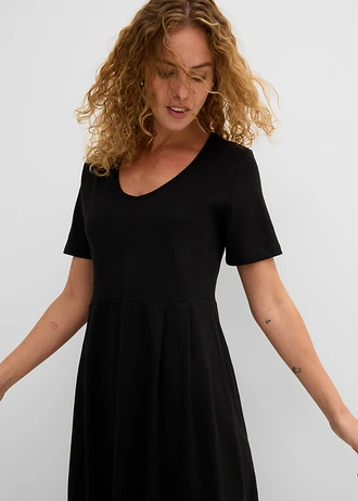 Midi jurk van katoen-jersey • zwart • bonprix online shop
