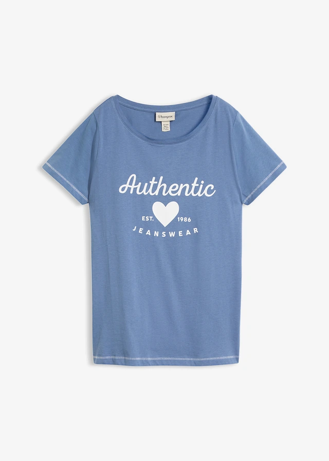 T-shirt • jeansblauw met print • bonprix online shop