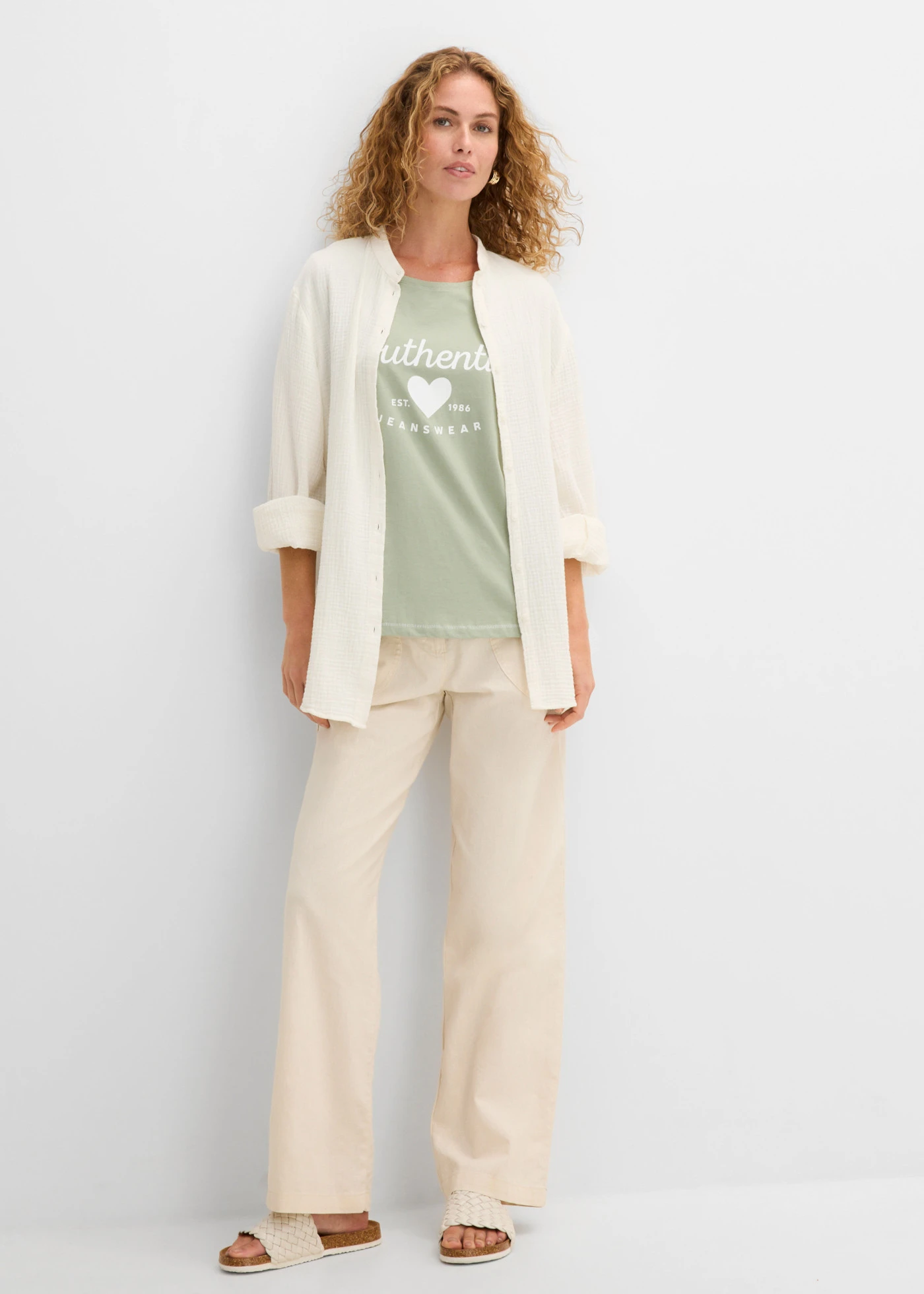 T-shirt • rookgroen met print • bonprix online shop