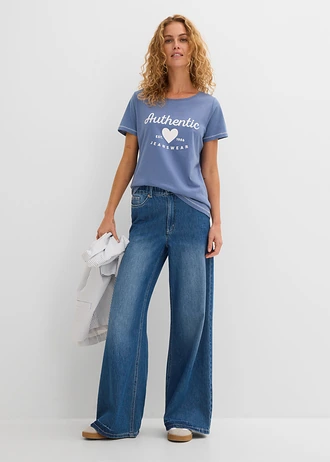 T-shirt • jeansblauw met print • bonprix online shop