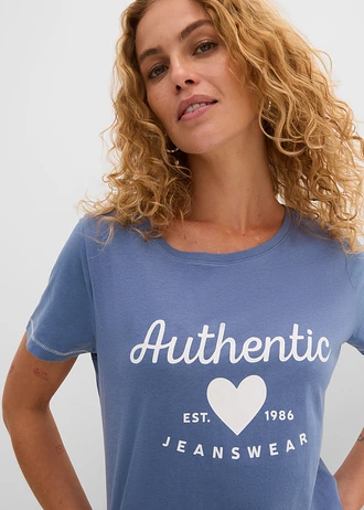 T-shirt • jeansblauw met print • bonprix online shop