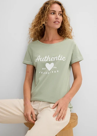 T-shirt • rookgroen met print • bonprix online shop