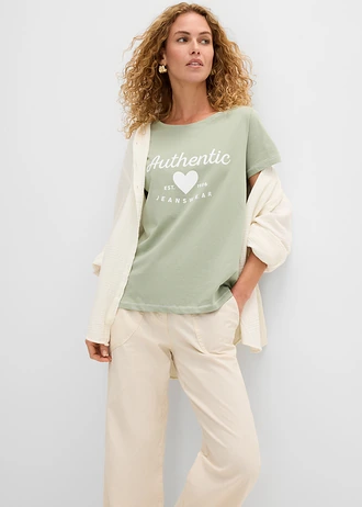 T-shirt • rookgroen met print • bonprix online shop