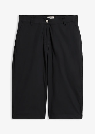 Lange bermuda met elastische taille • zwart • bonprix online shop