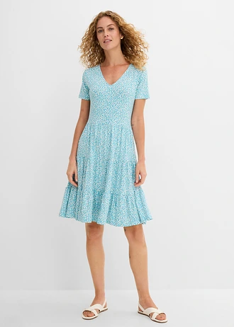 Robe en jersey viscose, Couleur: turquoise floral