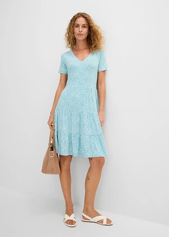 Robe en jersey viscose, Couleur: turquoise floral