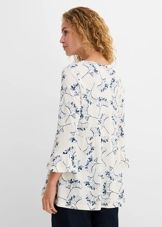 Jersey tuniek • wolwit gebloemd • bonprix online shop