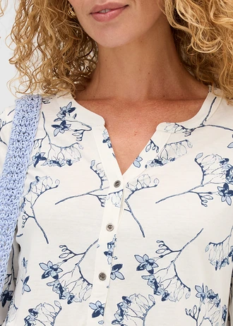 Tunică din jerse • ecru floral • magazin bonprix