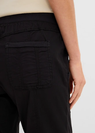 Pantalon corsaire avec lien à nouer • noir • Boutique bonprix