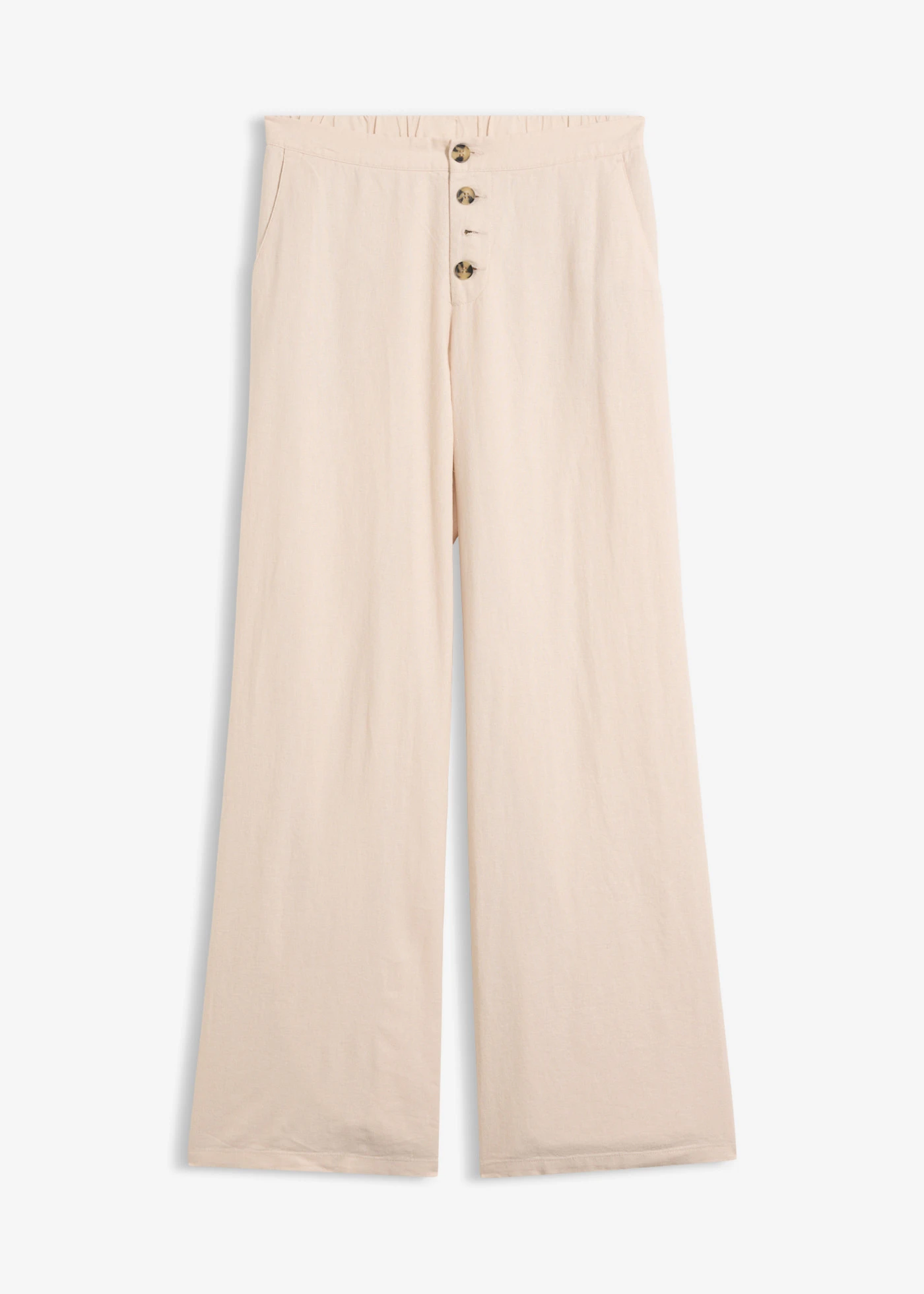 Lange palazzo broek met linnen • sandbeige • bonprix online shop