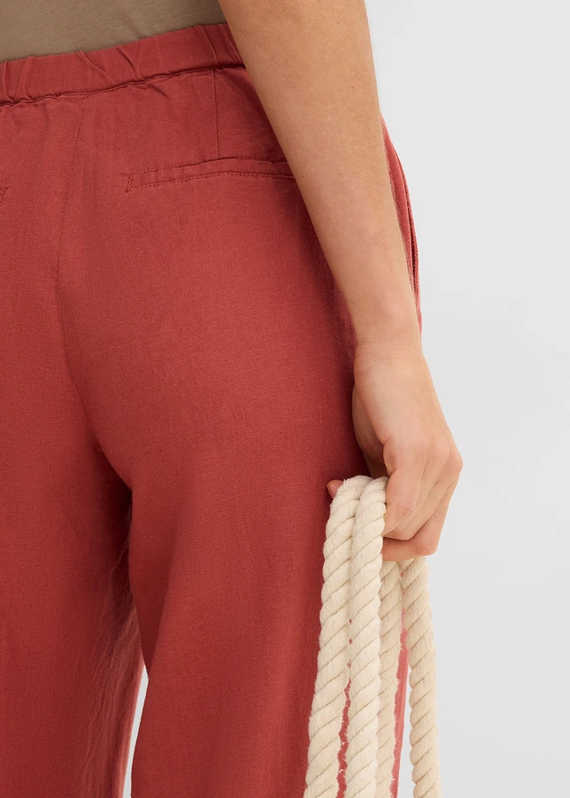 Lange palazzo broek met linnen • marsala • product-page.page-title-suffix