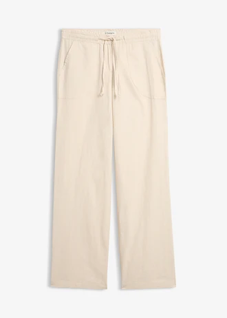 Wijde broek met linnen