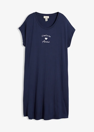 Jersey jurk met borduursel in een vicose-elastanmix