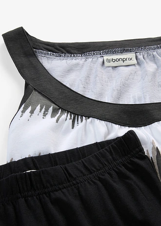 Jurk + capri legging (2-dlg. set) • zwart grafische print • bonprix online shop