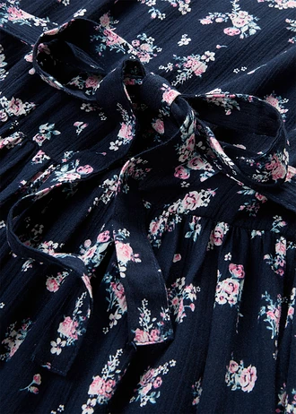 Jurk van katoen • donkerblauw gebloemd • bonprix online shop