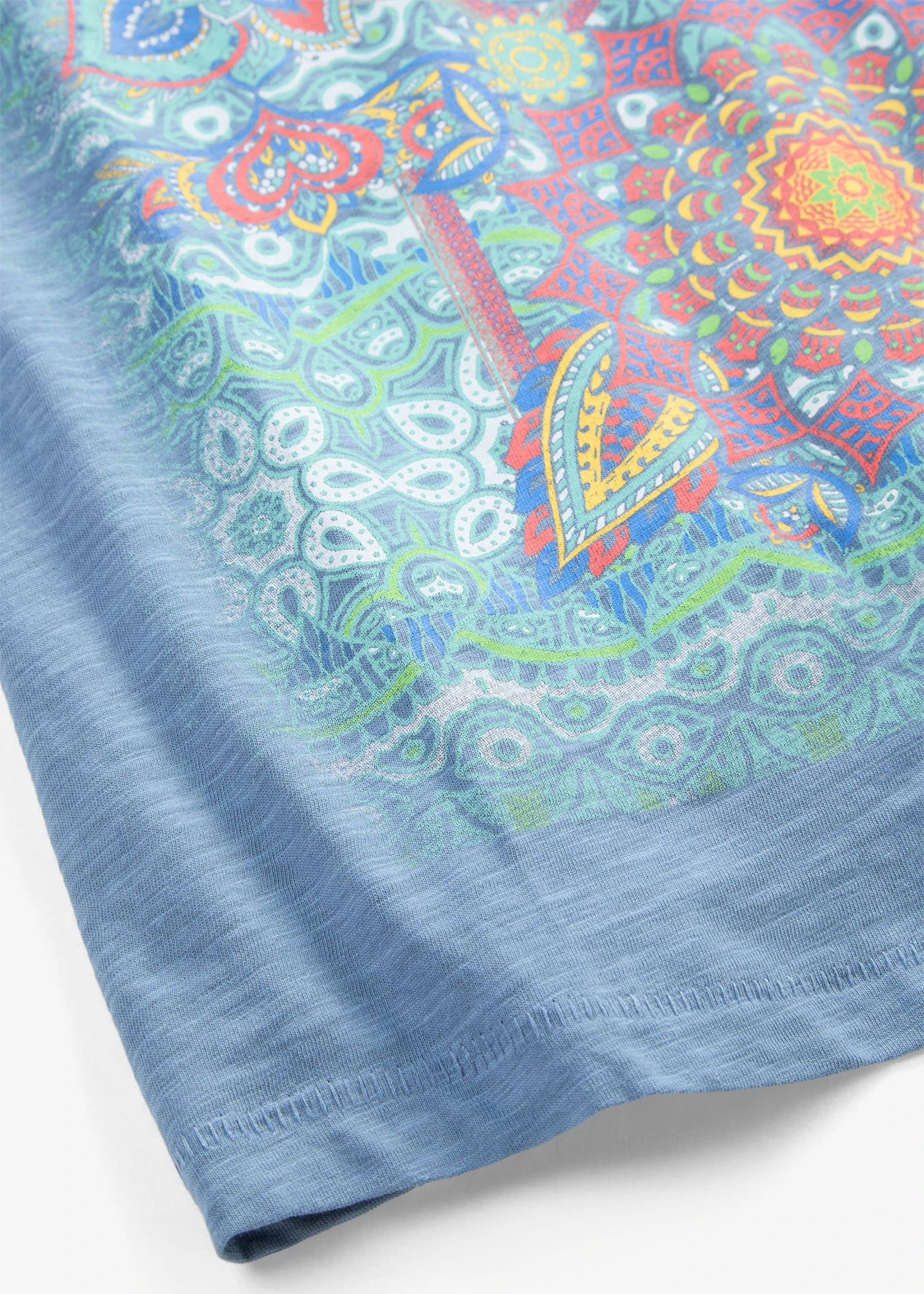 Tricou din bumbac 100% • albastru blugi cu imprimeu • magazin bonprix