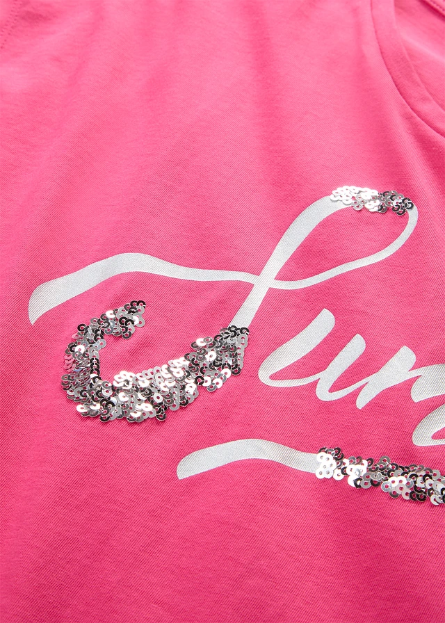 T-shirt avec inscription à sequins • fuchsia/imprimé argenté • product-page.page-title-suffix