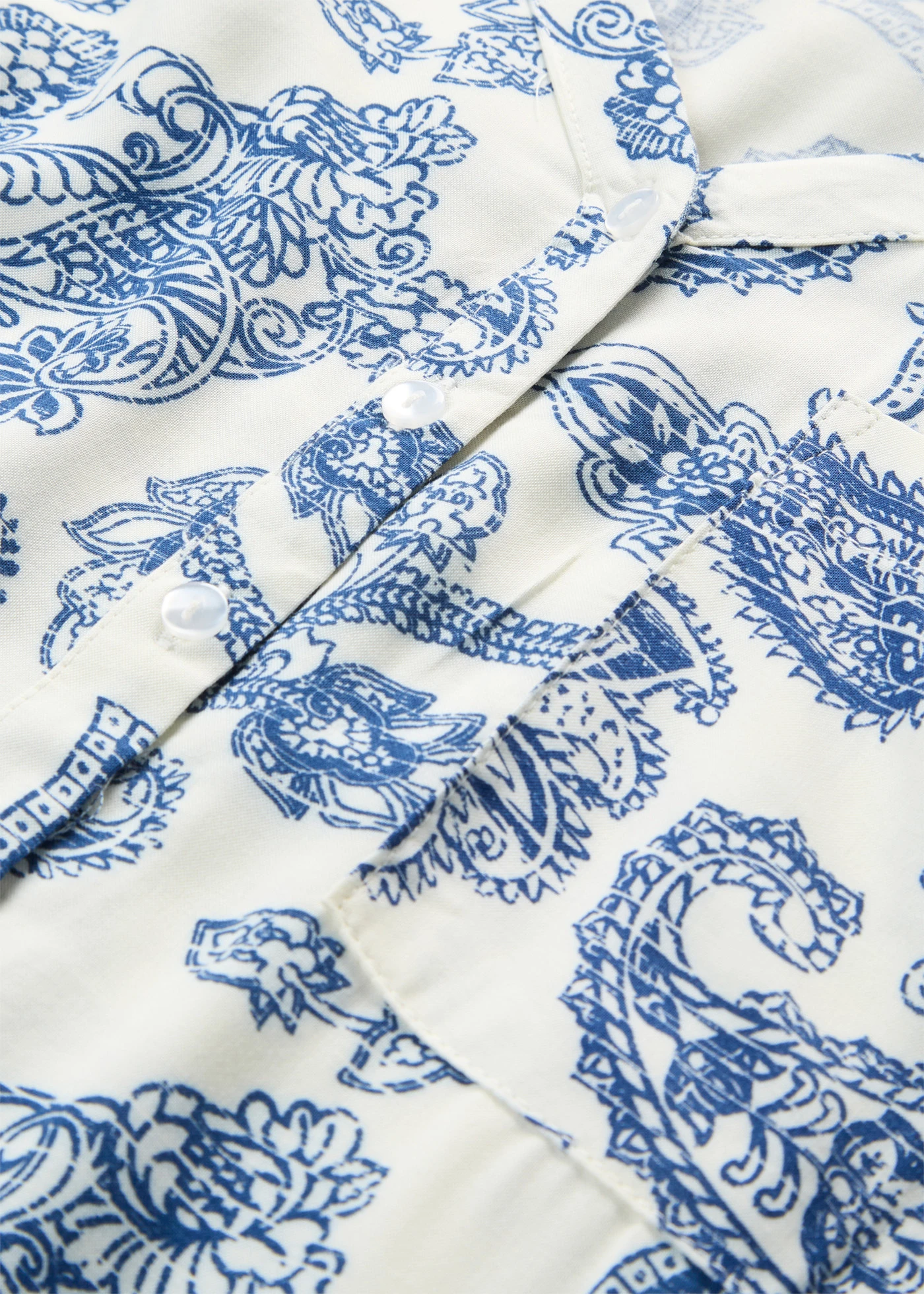 Blouse, korte mouw • wolwit-indigo paisley • bonprix online shop