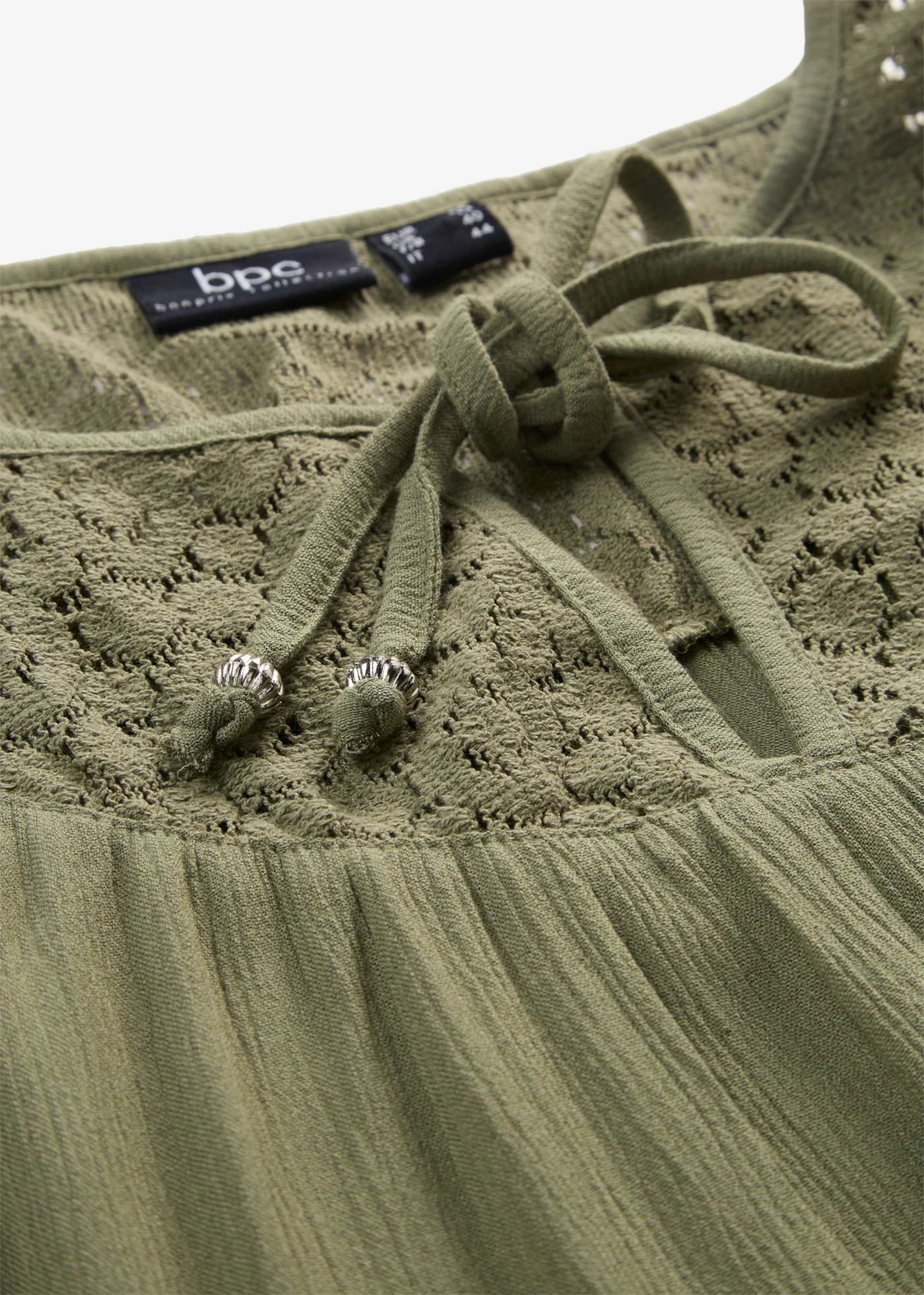 Lange crinkle tuniek, halflange mouw • olijfgroen • bonprix online shop