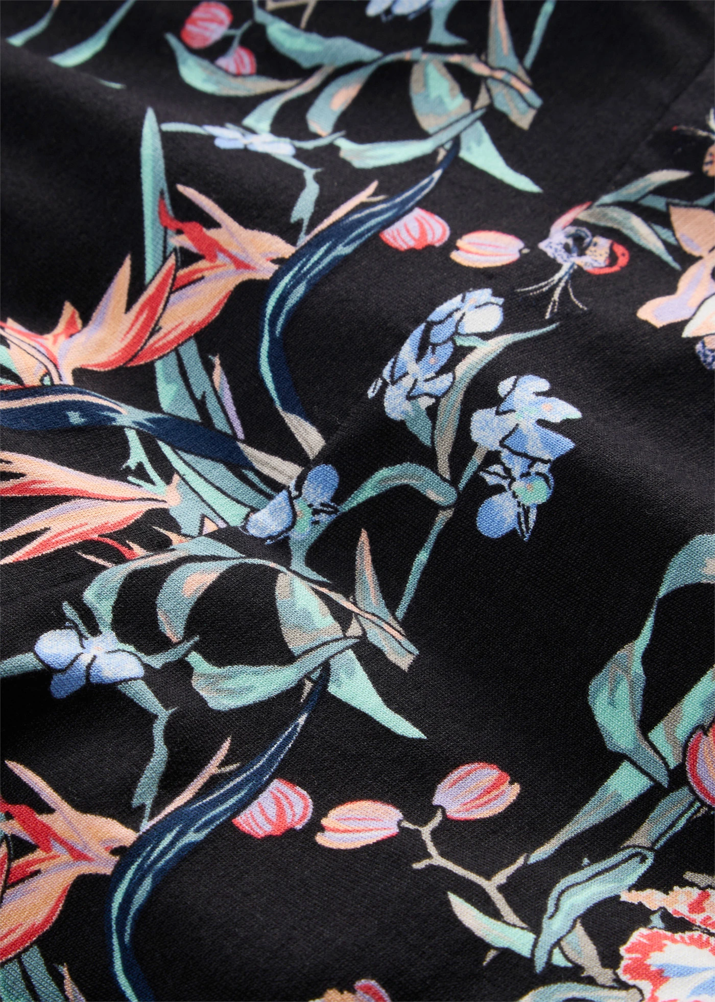 Knielange jersey jurk in A-lijn • zwart gebloemd • bonprix online shop