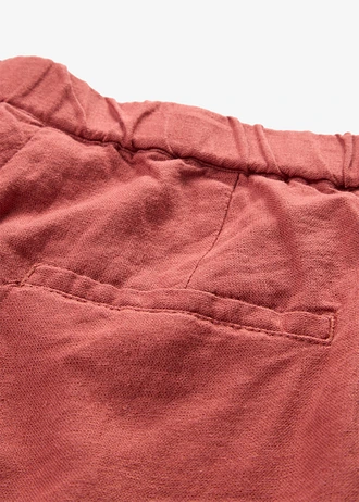 Lange palazzo broek met linnen • marsala • bonprix online shop