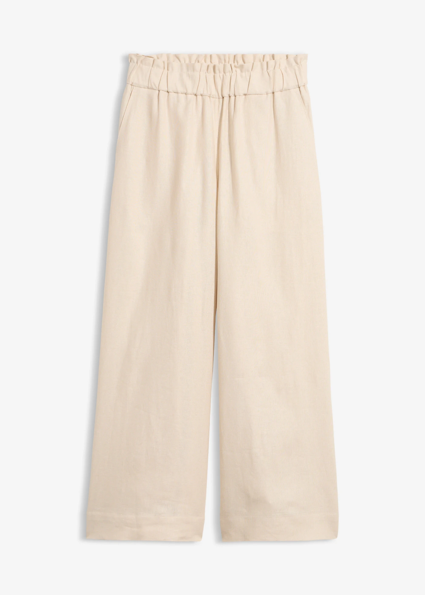 Culotte met linnen, tot op de kuit • kiezelbeige • bonprix online shop