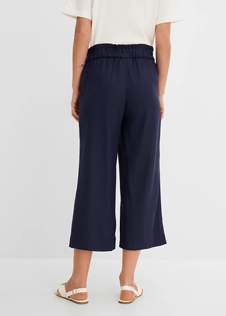 Culotte met linnen, tot op de kuit • donkerblauw • bonprix online shop