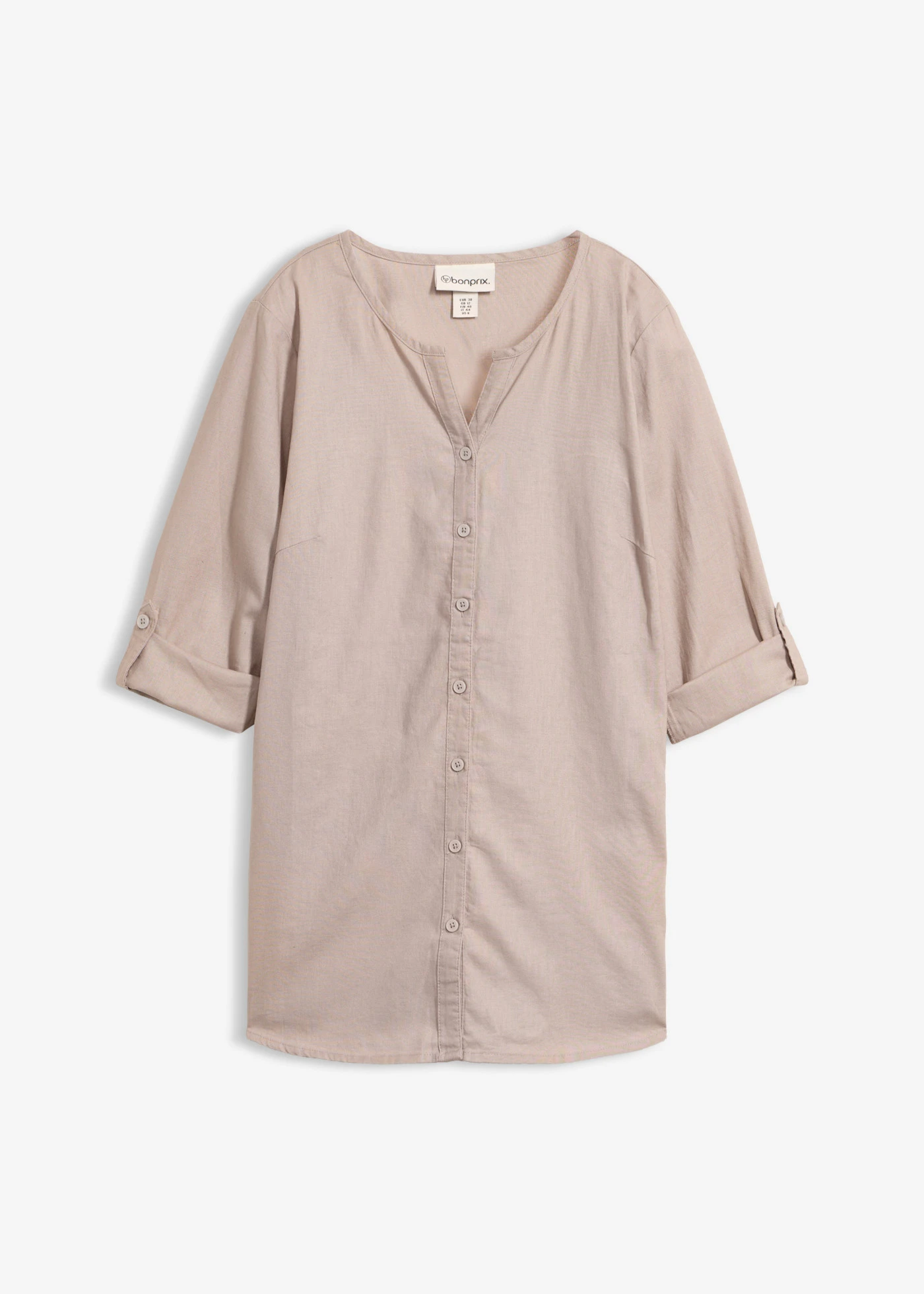 Blouse met linnen, 3/4 mouw • natuursteen • bonprix online shop