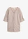 Blouse met linnen, 3/4 mouw, Kleur: natuursteen