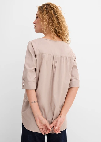 Blouse met linnen, 3/4 mouw • natuursteen • bonprix online shop