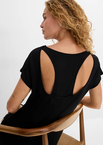 Jersey jurk van een soepele viscose-elastanmix • zwart • bonprix online shop