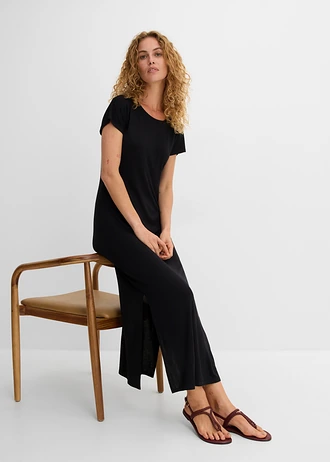 Jersey jurk van een soepele viscose-elastanmix • zwart • bonprix online shop