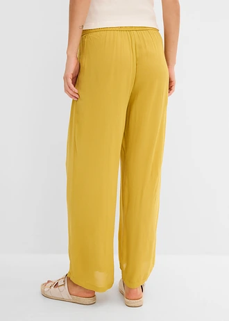 Wijde broek van soepele viscose • donkergeel • bonprix online shop